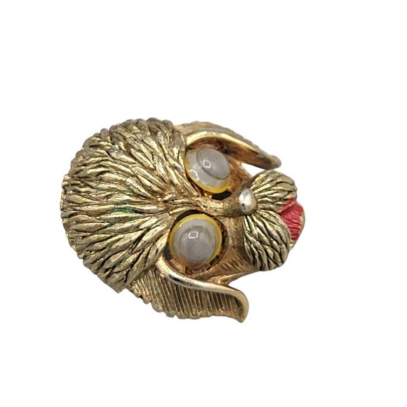 Poodle Dog Puppy Google Eyed Brooch Pin Vintage 1960s Kinda Creepy - Picture 3 of 7